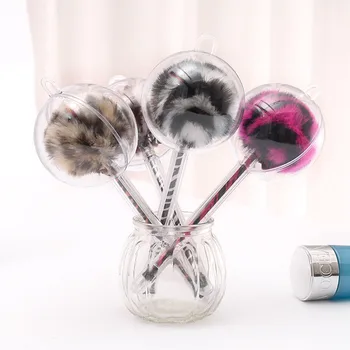

1pc Kawaii Feather Ball Pens Plush Gel Pen Cute School Supplies Stationery Pens For Writing Crafts Gift 04251