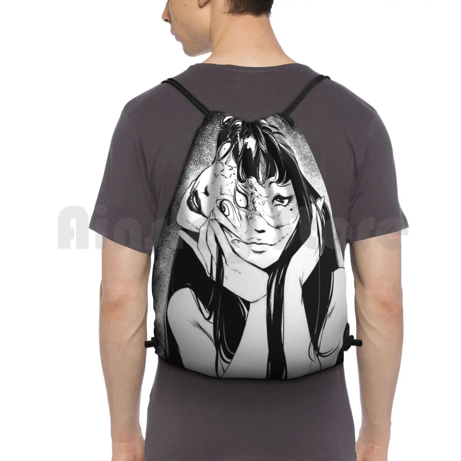 

Tomie By Junji Ito Backpack Drawstring Bag Riding Climbing Gym Bag Tomie Manga Anime Junji Ito Horror