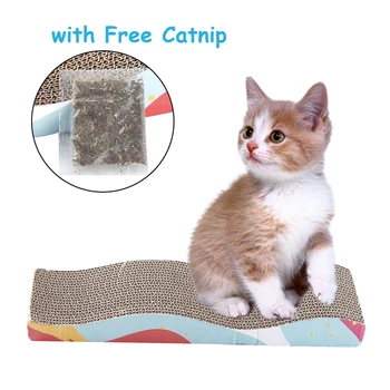 

Corrugated Paper Cat Scratching Post Mat with Free Catnip Cat Litter Mat Protect Furniture Kitten Toy Cat Supplies Cat Bed