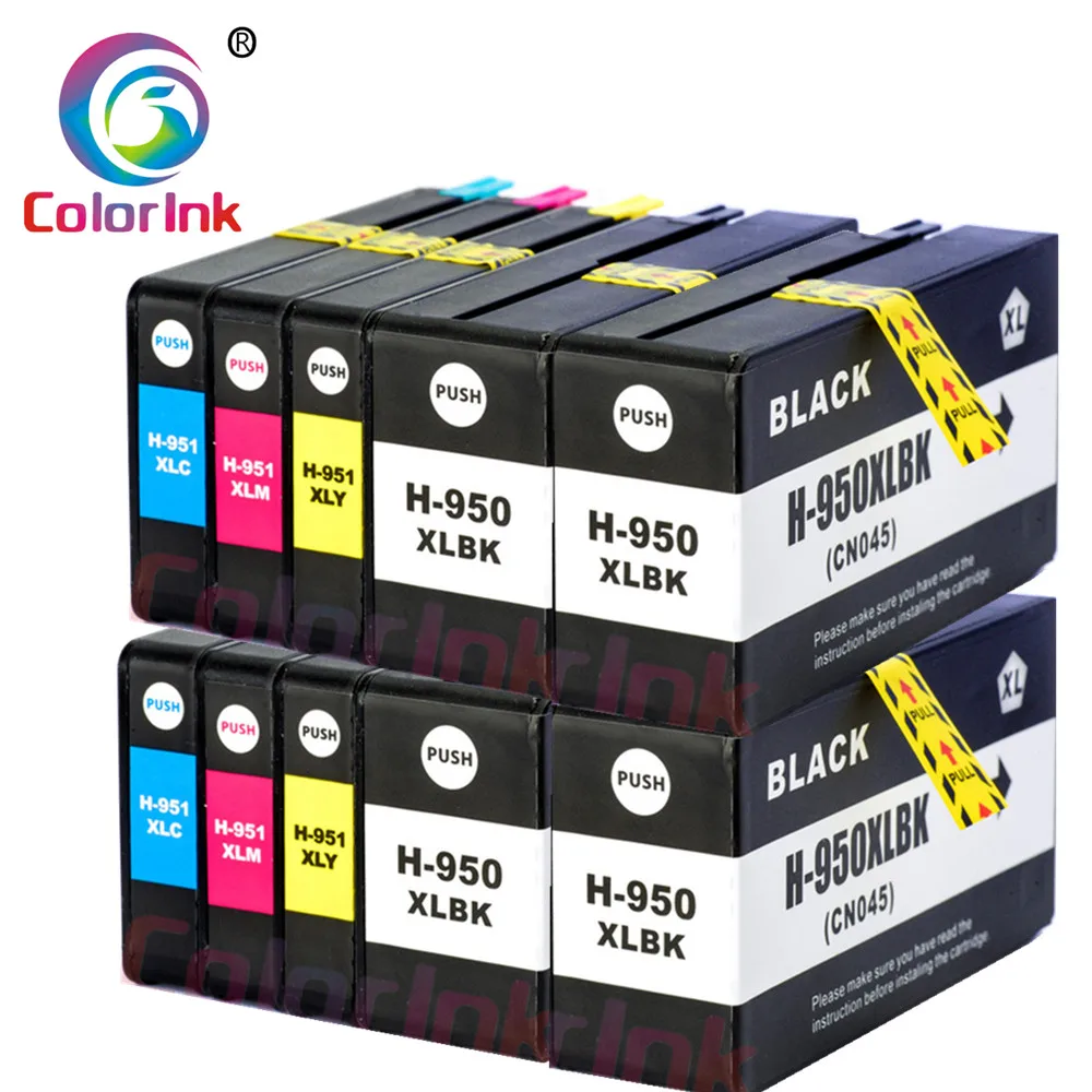 Цвет чернил 10 PK для hp 950XL hp 950XL 951XL hp 950 чернильный картридж 950 951 Officejet Pro 8600 8610 8615 8620 8630 8625 8660 8680 - Цвет: 10Packs