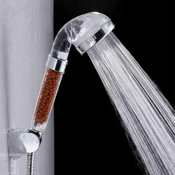 

Shower Heads Adjustable 3 Mode High Pressure Stone Stream Handheld Shower Head with Negative Ion Activated Ceramic Balls Nozzle