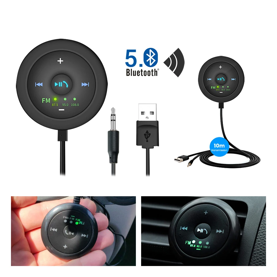 AOSHIKE автомобильный fm-передатчик Bluetooth 5,0+ EDR AUX автомобильный аудио приемник Hands-free автомобильный комплект A2DP музыкальный плеер автомобильные аксессуары