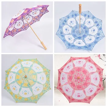 

Lace Umbrella Parasol Craft Wedding Decoration Child Photography Props Hollowed Out Lace Umbrella Multi-color Wedding Supplies