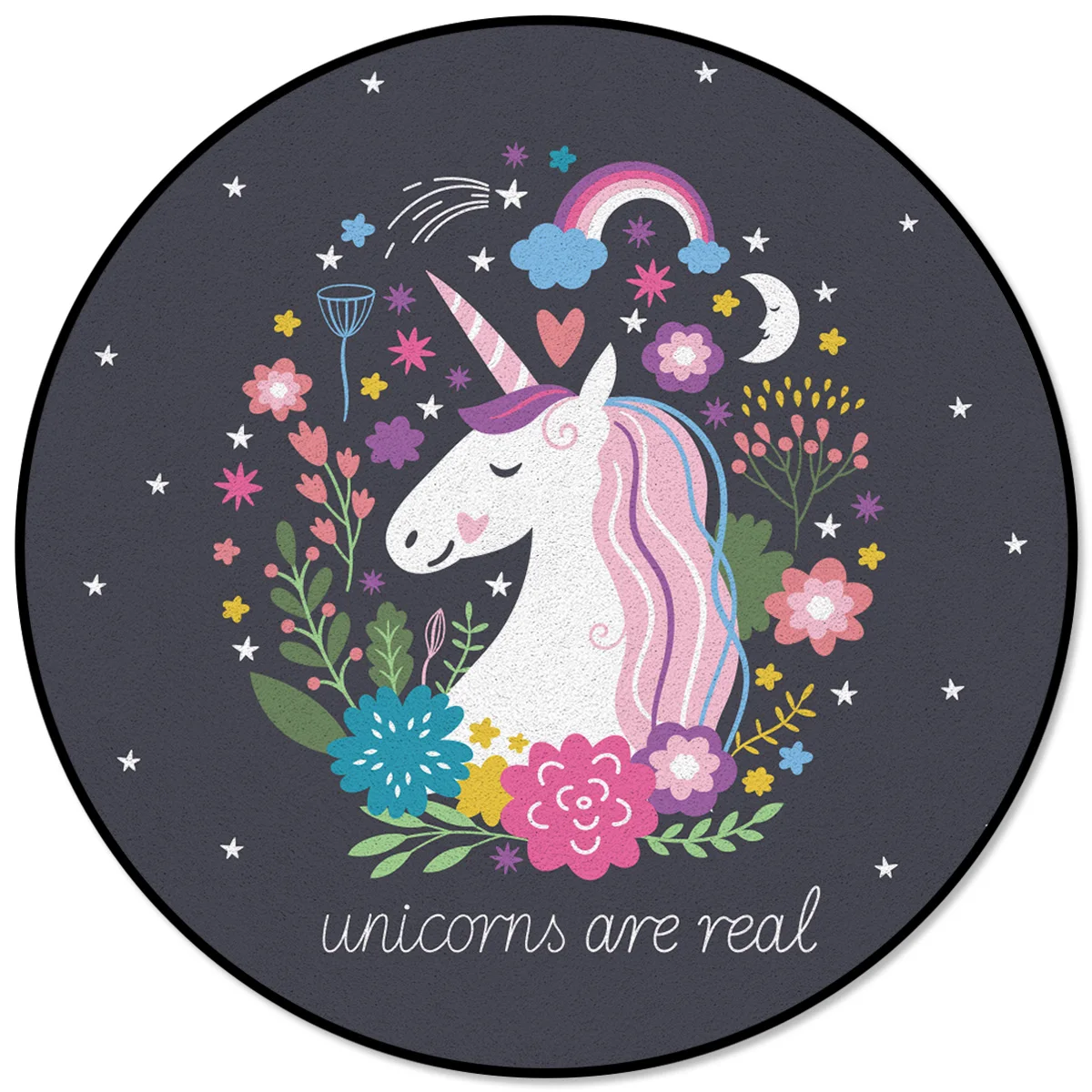 Круглый ковер, чистый Единорог, микрофибра, лохматые кухонные коврики, для кормления домашних животных, для ресторана, напольные коврики, для спальни, банкета, для подростков, для взрослых, диван для мальчика