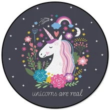 Круглый ковер, чистый Единорог, микрофибра, лохматые кухонные коврики, для кормления домашних животных, для ресторана, напольные коврики, для спальни, банкета, для подростков, для взрослых, диван для мальчика