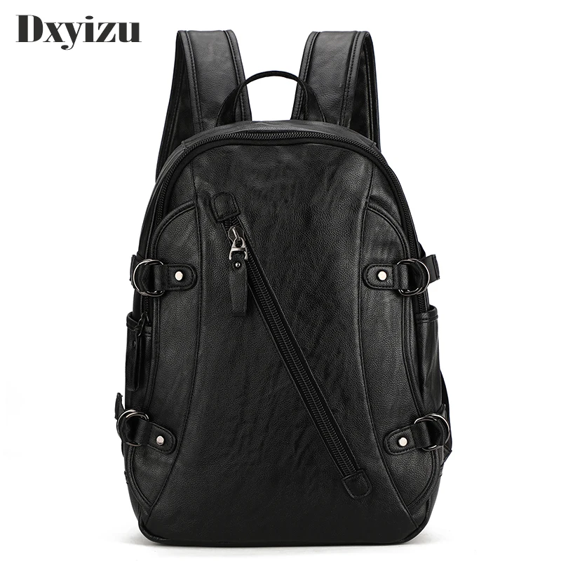 Мужской винтажный рюкзак из искусственной кожи школьная сумка