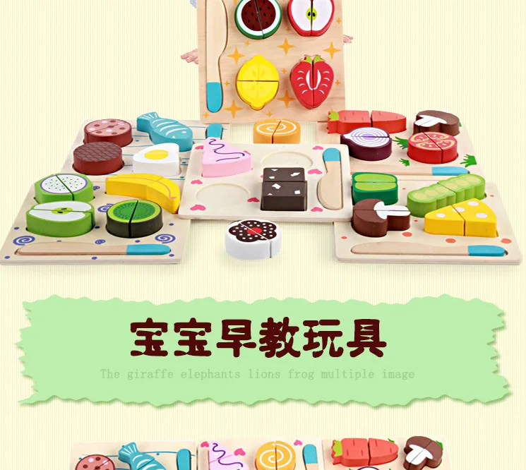 Детские деревянные игрушки для игры в дом, плоские игрушки для резки фруктов, развивающие кухонные Обучающие принадлежности для детей раннего возраста, прямые поставки от производителя