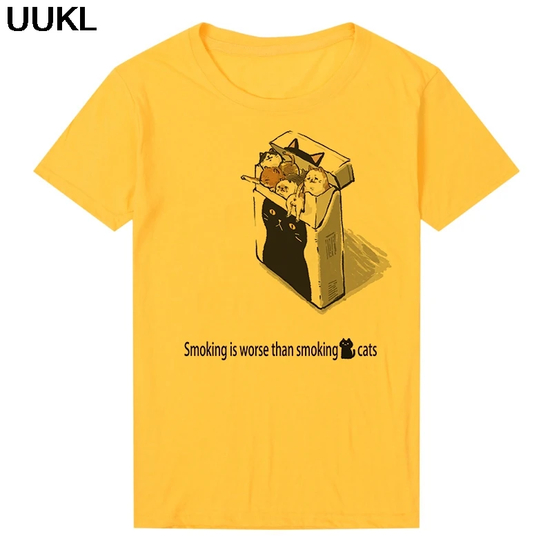Camisas Mujer 2020 Летняя женская футболка Харадзюку каваи Somking Is Harder Than Smoking Cats с надписью