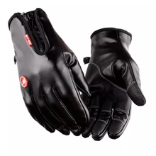 

Winter Outdoor Leather Gloves For Men And Women Full Finger Warm And Velvet Riding Waterproof Non Slip Touch Screen Cotton Glove