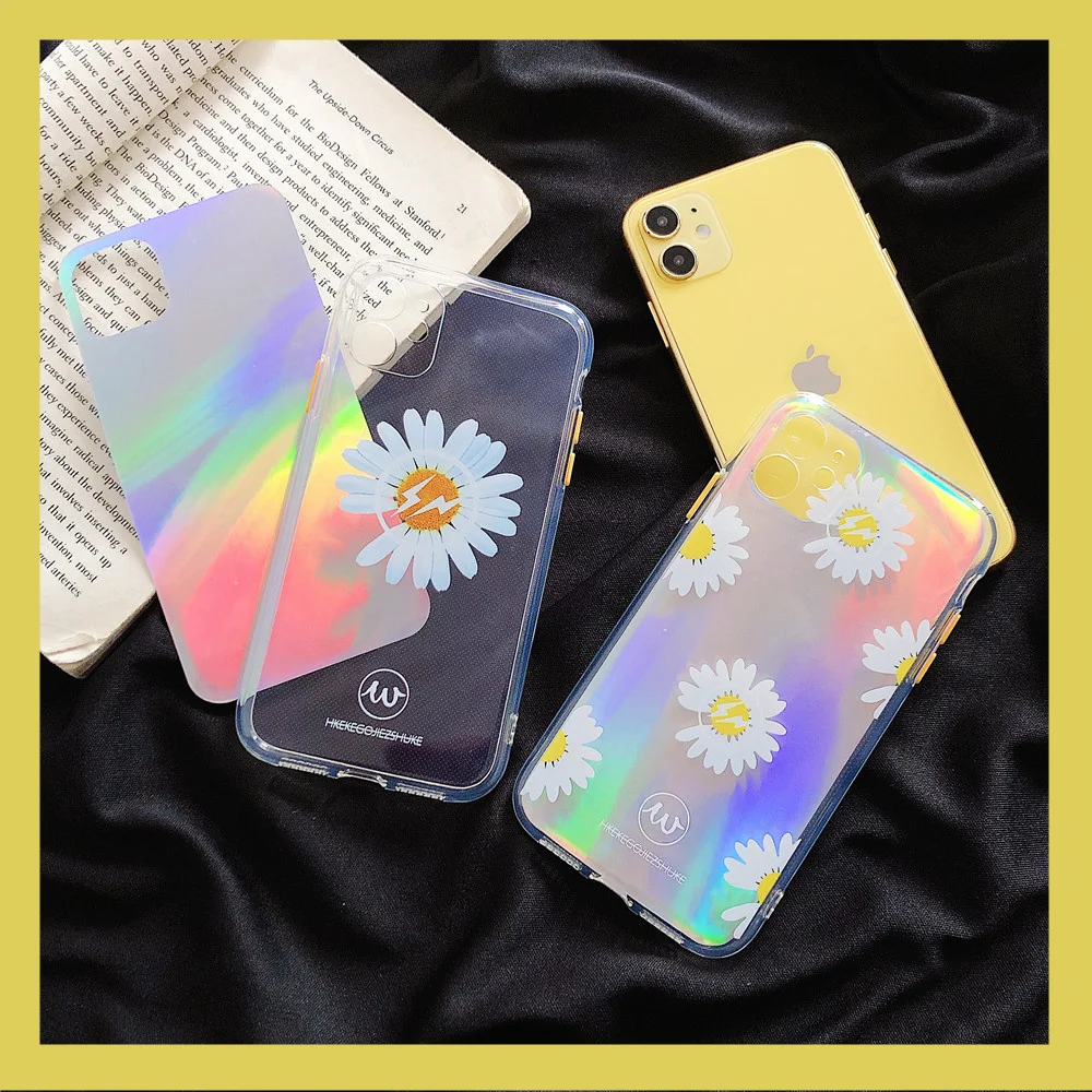 INS Милый Забавный чехол для iPhone SE 2020 11 Pro XS MAX XR X 7 8 Plus с лазерной картой Прозрачная