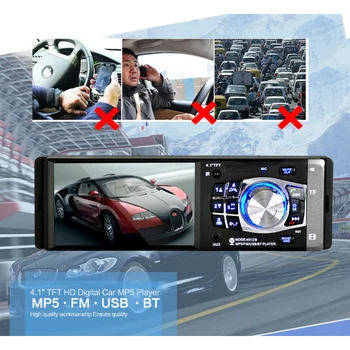 

4012B Car Mp5 Reversing Image Stereo Player USB Bluetooth TF Card U Disk Aux FM Bt Steering Wheel Remote Control Video Radio