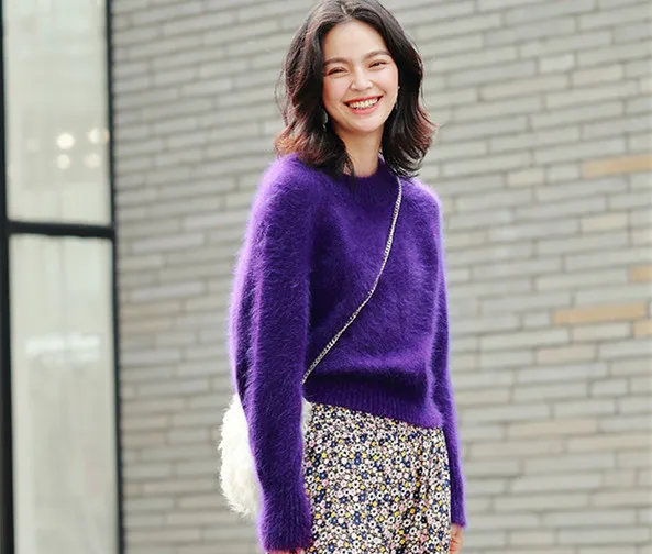 Purple angora deals sweater