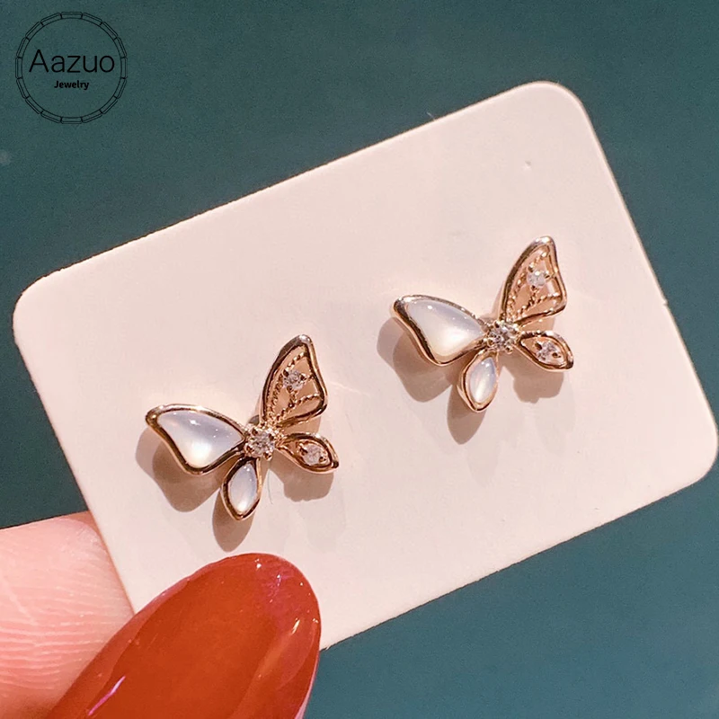 

Aazuo 18K розовое золото, модные ювелирные изделия, настоящие бриллианты, натуральная белая швабра, двойная искусственная кожа, ювелирные изделия, Лидер продаж