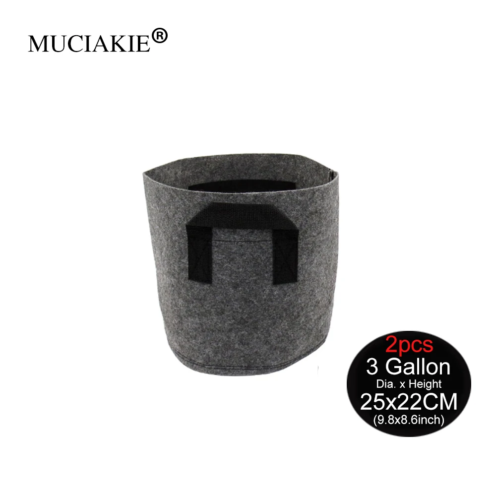 MUCIAKIE 1-10 галлонов серый садовый растительный мешок для выращивания овощей цветочный горшок плантатор DIY картофельный садовый горшок растения экологичный мешок для выращивания