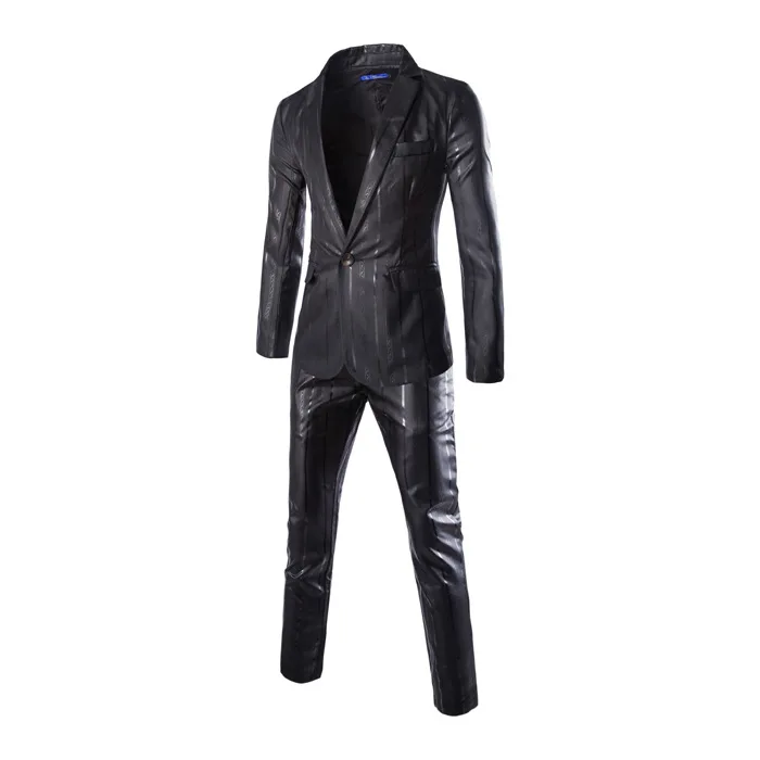Europe and the United States a button suit suit men tide slim coat vertical stripes small suit two-piece men tuxedo suit Europe and the United States a button suit suit men tide slim coat vertical stripes small suit two-piece men tuxedo suit