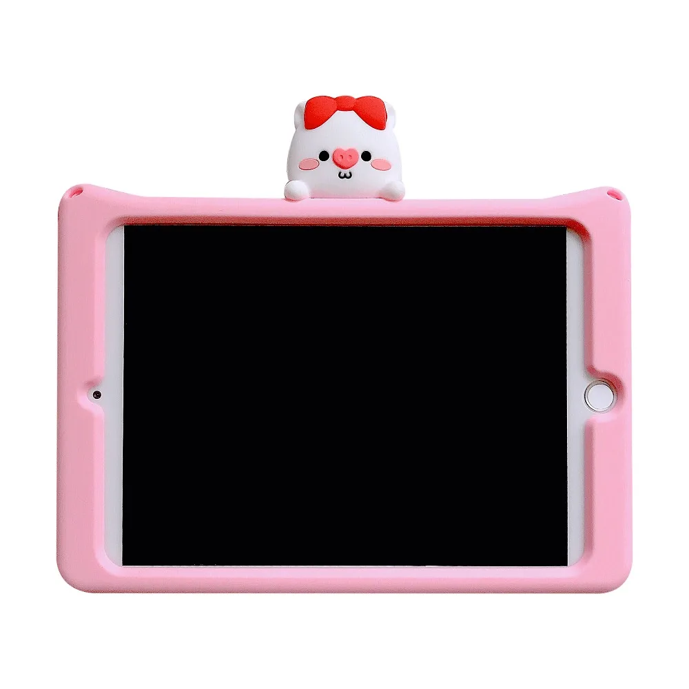 Мягкая силиконовая подставка дети Обложка для iPad 9,7 2018 2017 Pro 9,7 воздуха 1 2 Чехол с изображением милой свинки для мальчиков, чехлы с узором для