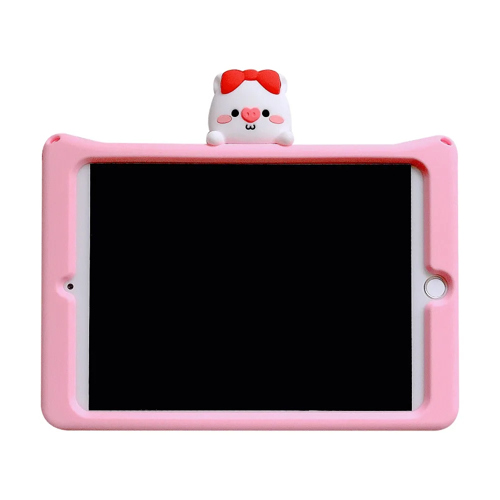 Мягкий силиконовый детский чехол-подставка для iPad 9,7 Pro 9,7 Air 1 2 с милым рисунком поросенка, чехол для iPad Mini 1 2 3 4 5 Funda+ ремешок