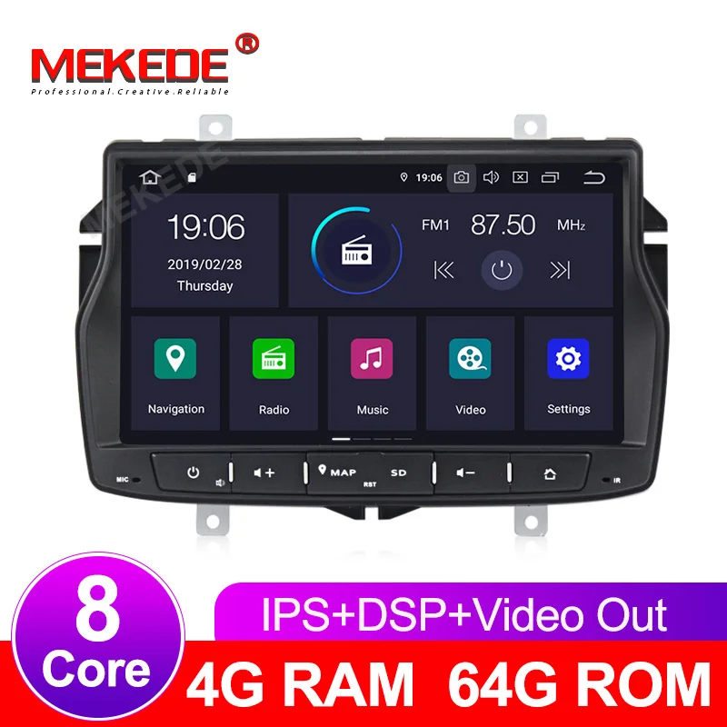 Дешево Русскоязычное меню, бесплатная доставка, 4 Гб ОЗУ, 1din автомобильный Радио, мультимедийный dvd плеер для Lada vesta, Android 9,0, Восьмиядерный, с wifi, BT, font b gps b font