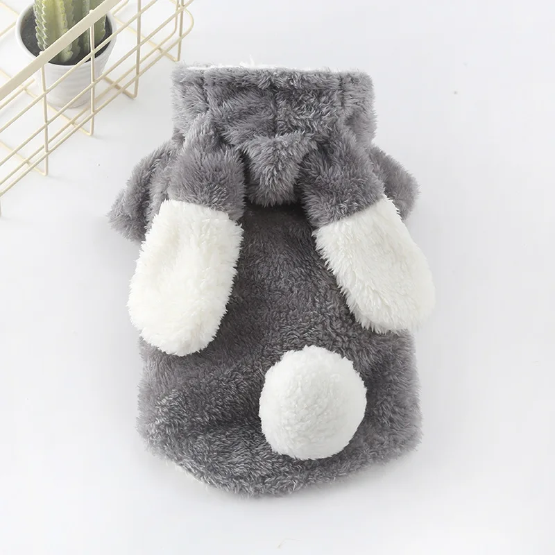 Gray Одежда для маленьких собак, кошек, Осень-зима, одежда для собак, теплый флисовый щенок, домашнее животное, кот, пальто, куртка, милые костюмы для собак, одежда для чихуахуа - Цвет: Gray