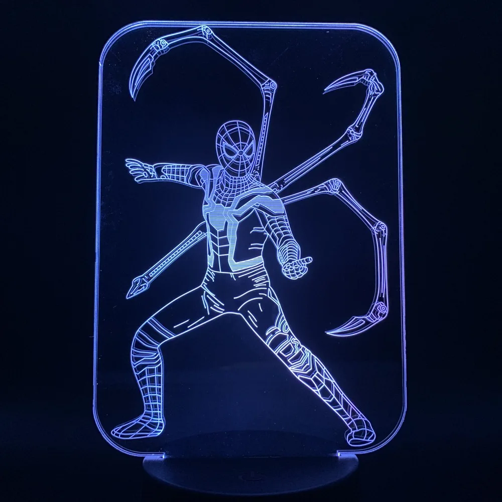 

Marvel Movie Spider-man 3D Lamp Nightlight Pretty Gift for Teenager for Bedside Decorative Colorful Led Night Light Lamp Visual