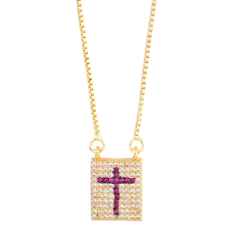 

VCC208 Cross Necklace Black and White Zircon Cradle Short Chain Clavicle Crack Wholesale nkp24