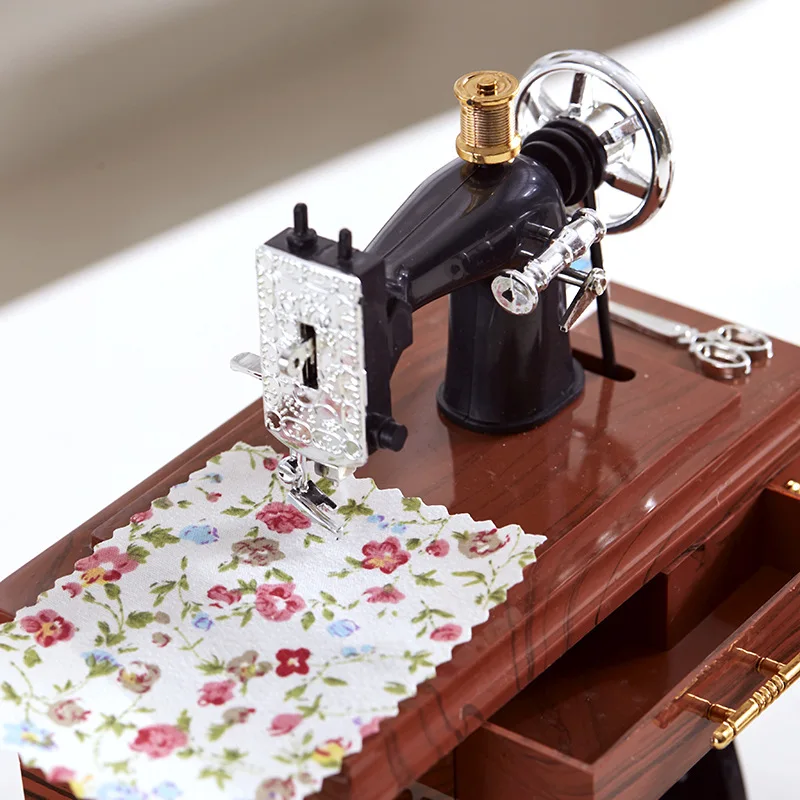 Музыкальная шкатулка Милая ретро мини-швейная машина форма музыкальная шкатулка для мамы подарок украшение дома Декор заводная Музыкальная шкатулка для Elise