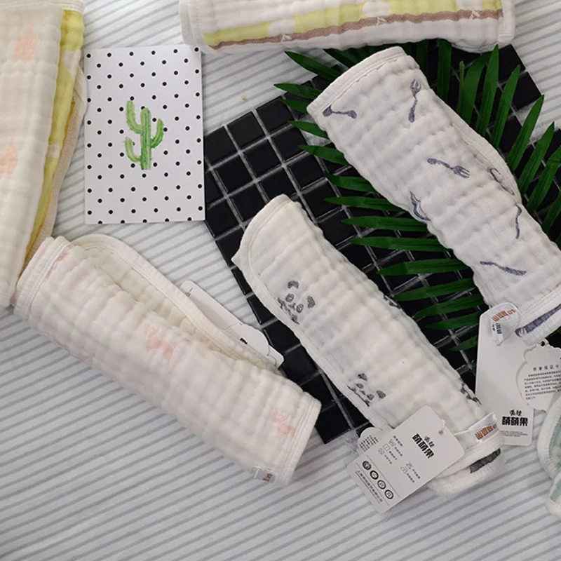 6Layers of Baby Feeding Wipe Towels 25*50cm Cotton Handkerchief 1pcs Soft Newborn Face Gauze Towel Absorbent Drying Washcloth
