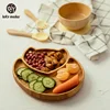 Let's Make Baby Dinner Plates Set Wooden Cartoon Dinner Plate Fork Spoon Children Feeding Plate Safe Edible Silicone Product 3