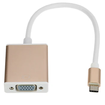 

USB3.1 Type C Male to VGA Female Adapter Plug and Play Up to 10Gbps data transfer For New Macbook Surface Pro Chromebook Pixel