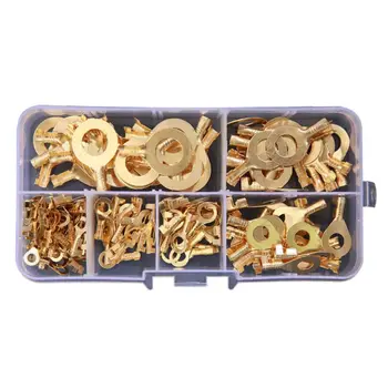 

Assorted 150pcs Brass Ring Cable Lug Ring Eyes Copper Crimp Cable Connector Wire