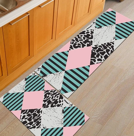 Nordic Geometric Creative Kitchen Mat Anti-Slip Bathroom Carpet Slip-Resistant Washable Entrance Door Hallway Floor Area Rug - Цвет: Mat16