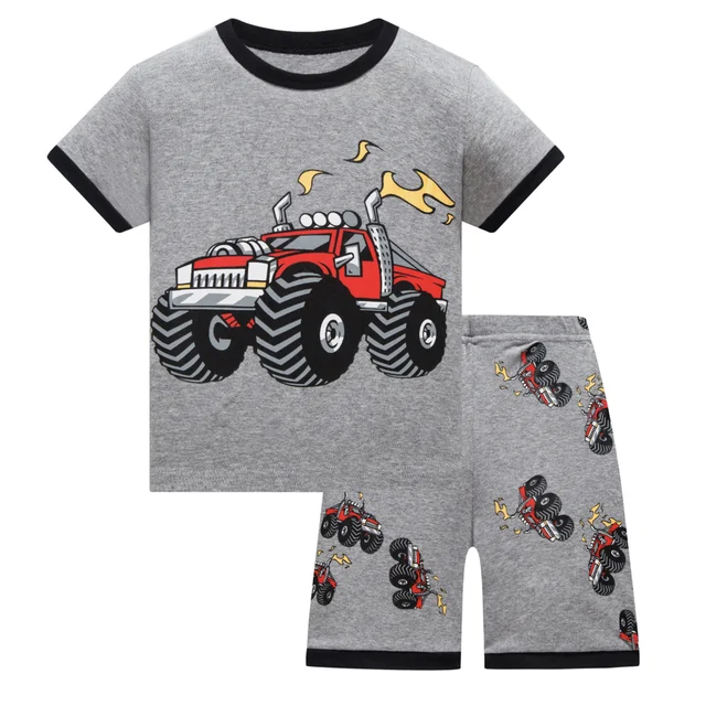 Kids Pajamas Set Summer Children Short Sleeve Sleepwear Rocket Boys Cartoon Pyjamas Clothing Nightwears Set 14