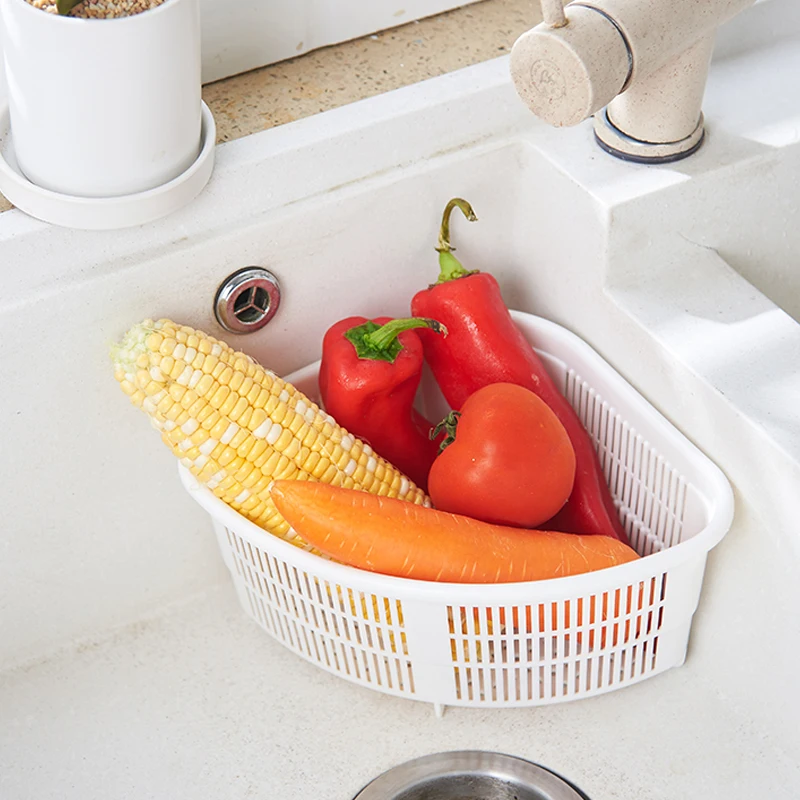 

Trianglular Multifunctional Drain Shelf Storage Rack Kitchen Sucker Bathroom Support Corner Hanging Shelf Soap Box