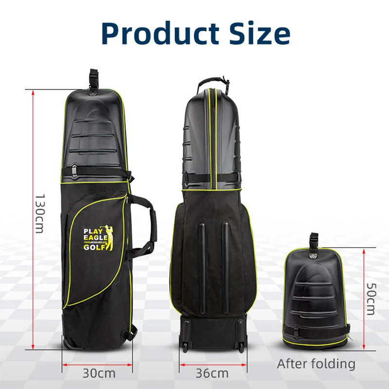 PLAYEAGLE Hard Shell Top Golf Aviation Bag Protable Folding Golf Travel Bag With Wheels For Golf Gifts