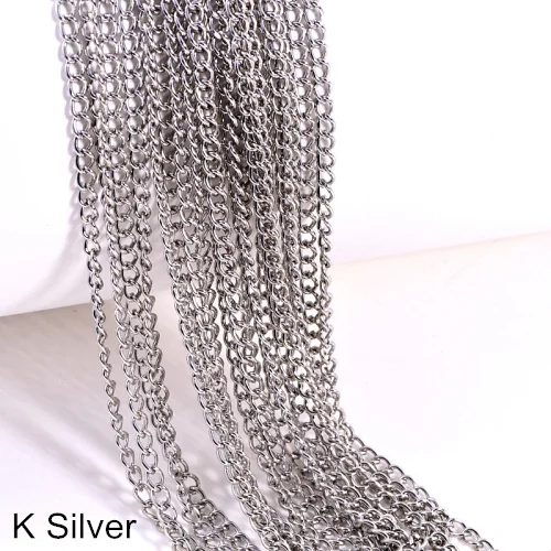 K Silver 10 ярдов 0,6 мм/1 мм металлическая цепочка Швейные аксессуары из стразов украшения одежды аксессуары для свадебного платья B1328 - Цвет: K Silver