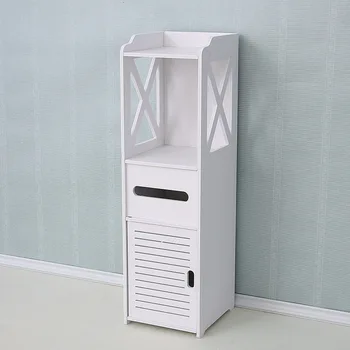 

Toilet Shelf Floor Bathroom Storage Organizer Paper Towel Rack Locker Waterproof Multifunctional Bathroom Furniture Cabinet