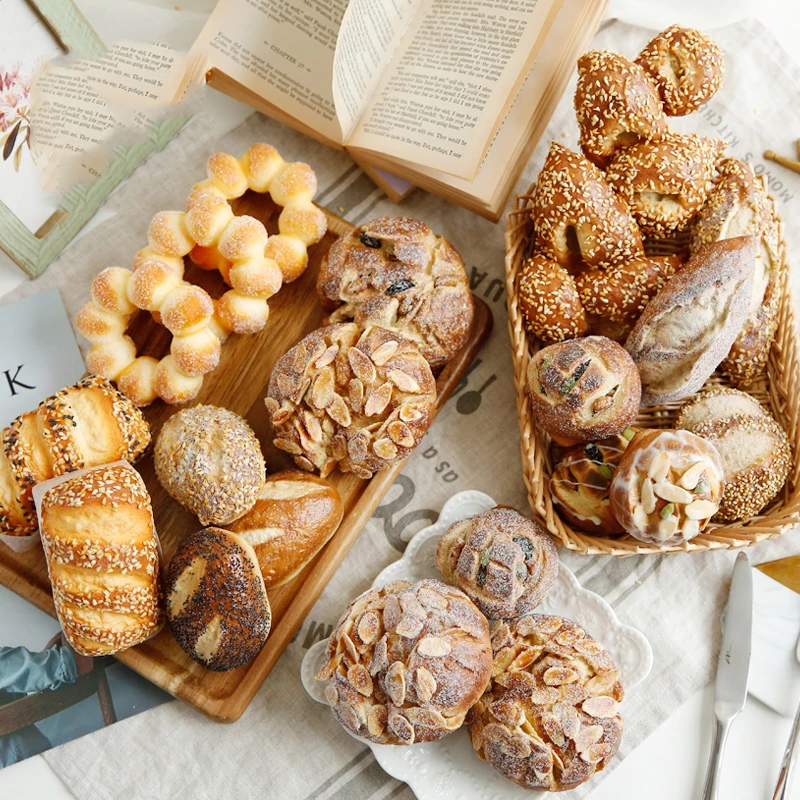 Simulation bread set fake cake fake soft latex bread model simulation food props fake food toys