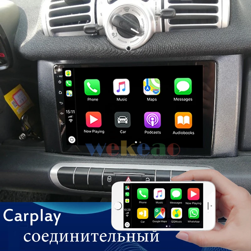 Wekeao Touch Screen 9'' Android 9.0 Car Dvd Multimedia Player For Mercedes Benz Smart Fortwo Radio Automotivo 2011-2015