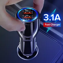 GETIHU Универсальный 18 Вт автомобиля Зарядное устройство Quick Charge 3,0 двойной 3.1A USB быстрая зарядка QC для iPhone samsung Xiaomi мобильного телефона в автомобиле