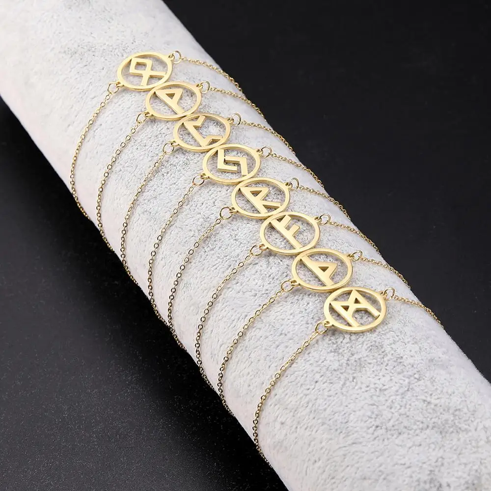 Teamer Nordic Viking Rune Bracelet for Women Stainless Steel