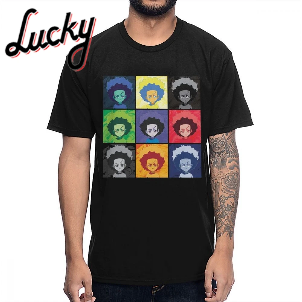 

Soft Slim Craig Smokey Boondocks Huey T Shirt For Man Retro Style Nice Classic Round Neck Homme Tee Shirt