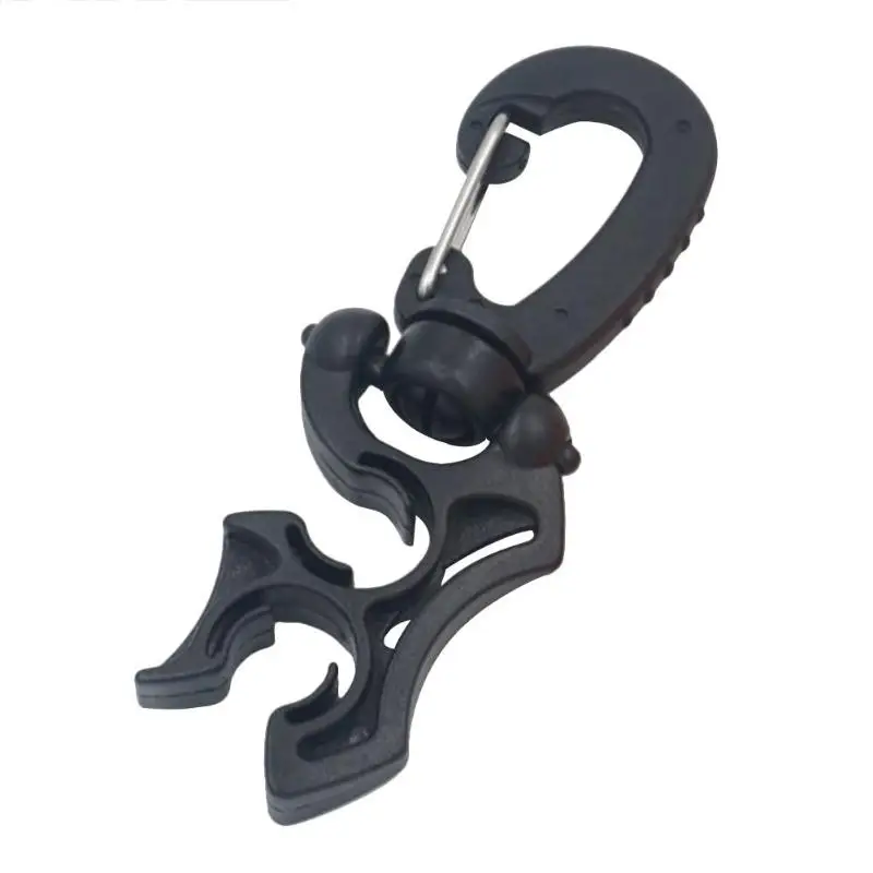 Черный Diving Breathing Regulator Fixing Clamp Low Pressure Pipe Clips Hose Hook Quick Shackle Clip Underwater Dive Accessories - Цвет: Черный