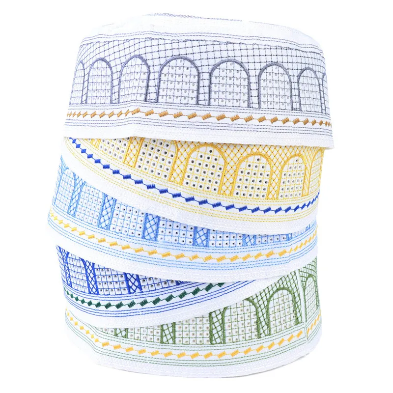 1PC muslim hats Cotton Embroidery Arab Men Prayer Hat Musliman Turban Man Hijab Bonnet Saudi Arabian Islam Jewish India Caps