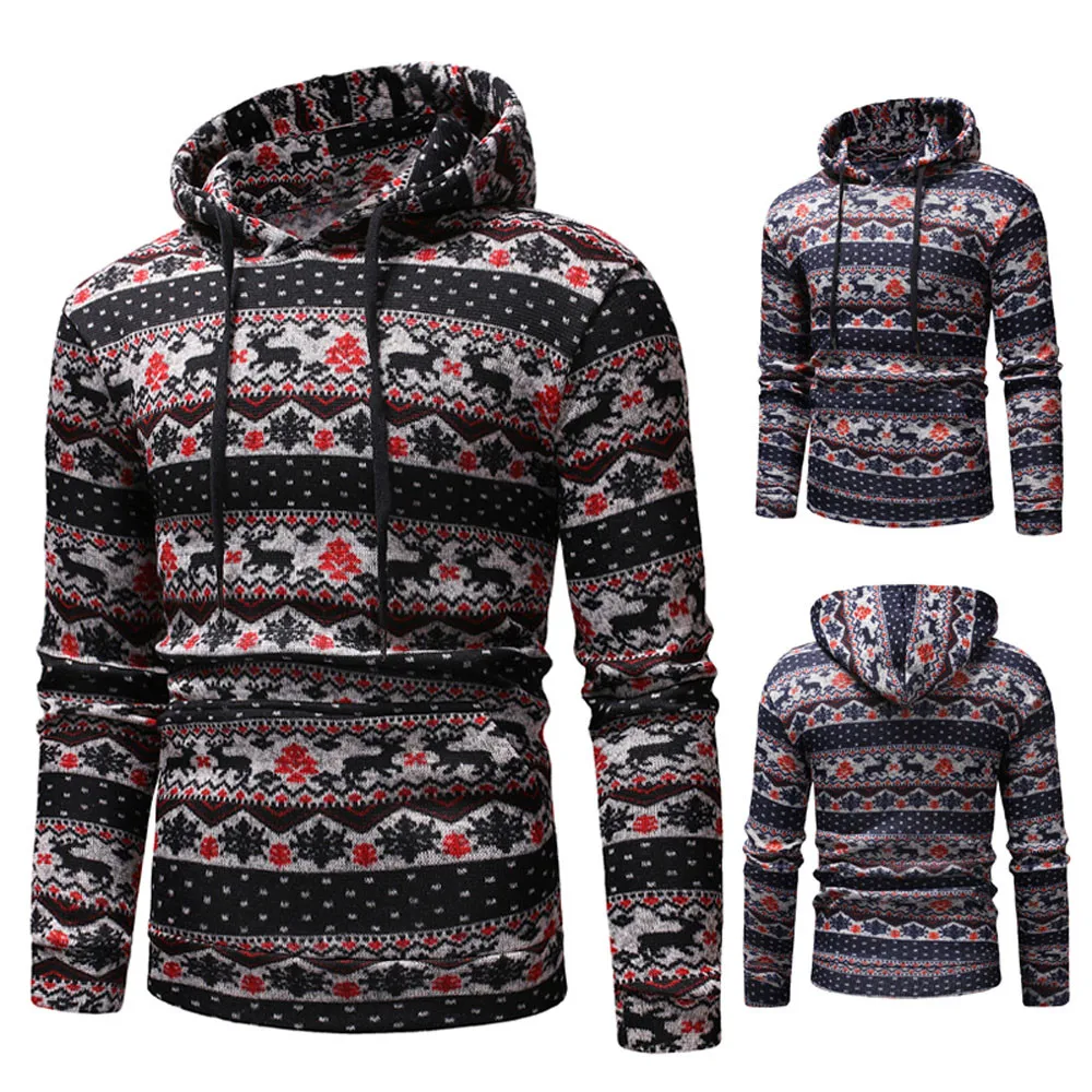 

Sweatshirt Men Christmas Printed Autumn Winter Pullover Top Blouse Hoodie Round Neck Long Sleeve Loose Sweatshirt #45
