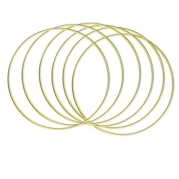 

6 Pcs 35cm Metal Garland Garland Garland Gold Frame Ring for Wedding Garland Decoration and DIY Dream Catcher Handicrafts