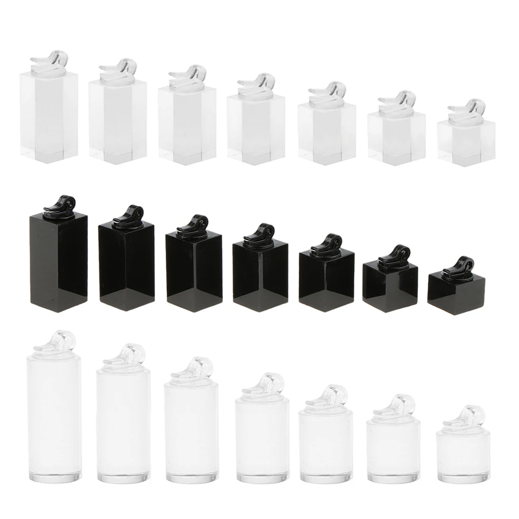  7Pcs Acrylic Finger Ring Display Stand Holder Jewelry Shop Showcase for Bead Rings Jewelry Display 