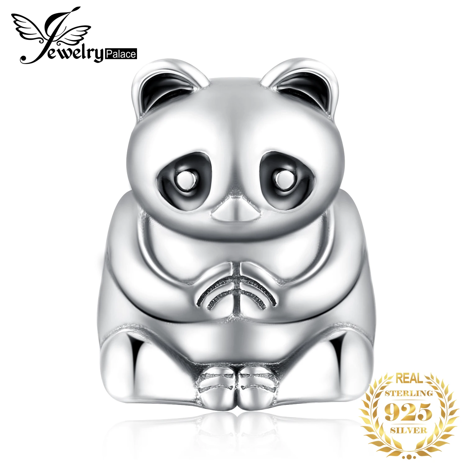 JewelryPalace черной эмалью Йога Namaste Panda бисера очарование подходят Браслеты для Для