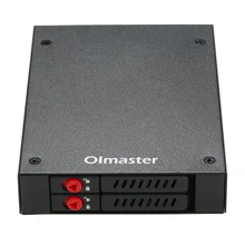 OImaster полностью металлический 2 отсека мобильный стеллаж с замком светодиодный индикатор поддержка горячей замены для 2,5 ''SATA HDD/SSD подходит для ПК 3,5'' дискеты