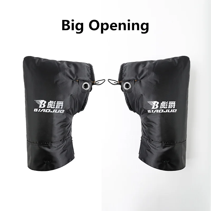 big opening 2 шт. зимняя водонепроницаемая мотоциклетная ручка скутера, перчатки для скутера, ручки для руля Спортивного Велосипеда, защита для рук, ветрозащитные перчатки - Цвет: big opening