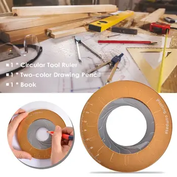 

3PCS Circle Drawing Tool Aluminum Alloy Stainless Steel Drawing Wood Tool Adjustable Rotary Drawing Circles Ruler For Designer
